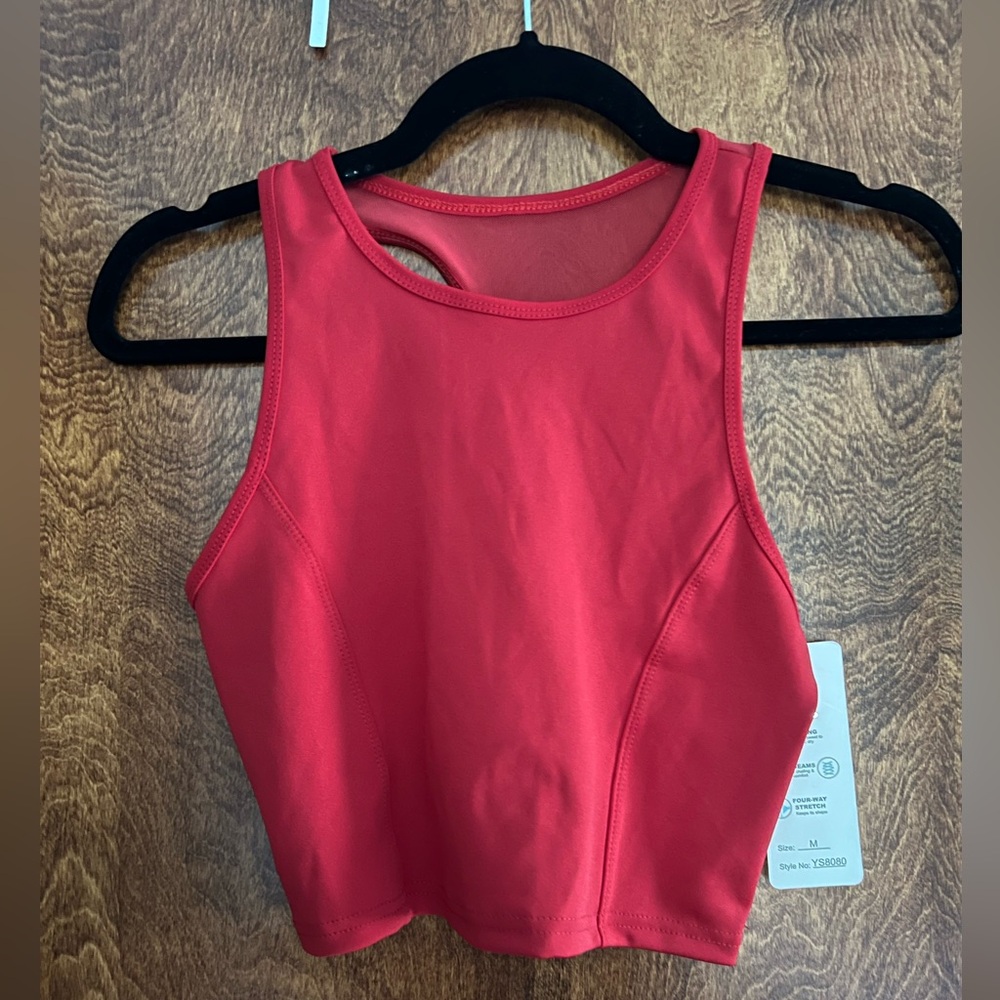 NWT‎ Red Sleeveless Crop Top Size M
